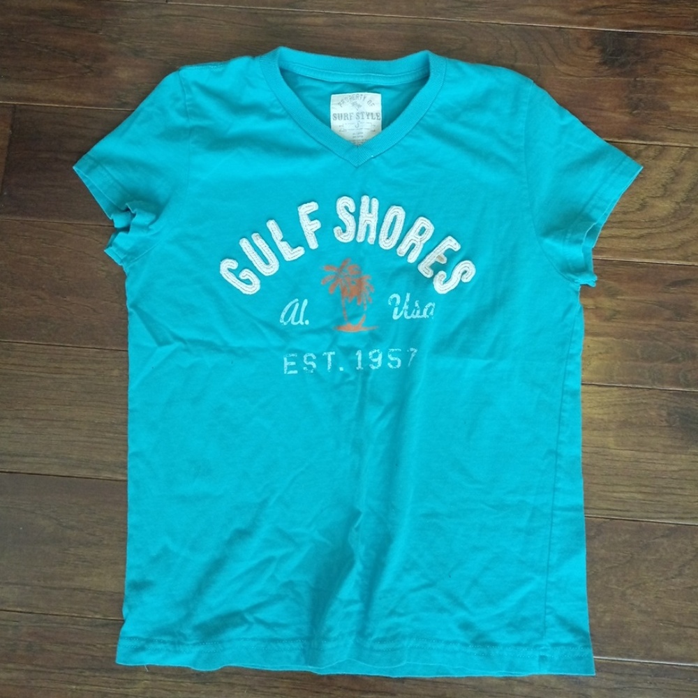 Teal vneck tee